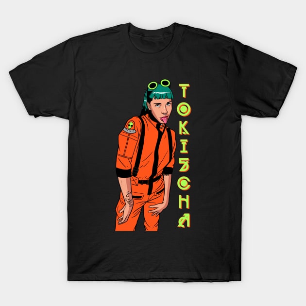 Tokischa Orange Jumpsuit T-Shirt by liomal